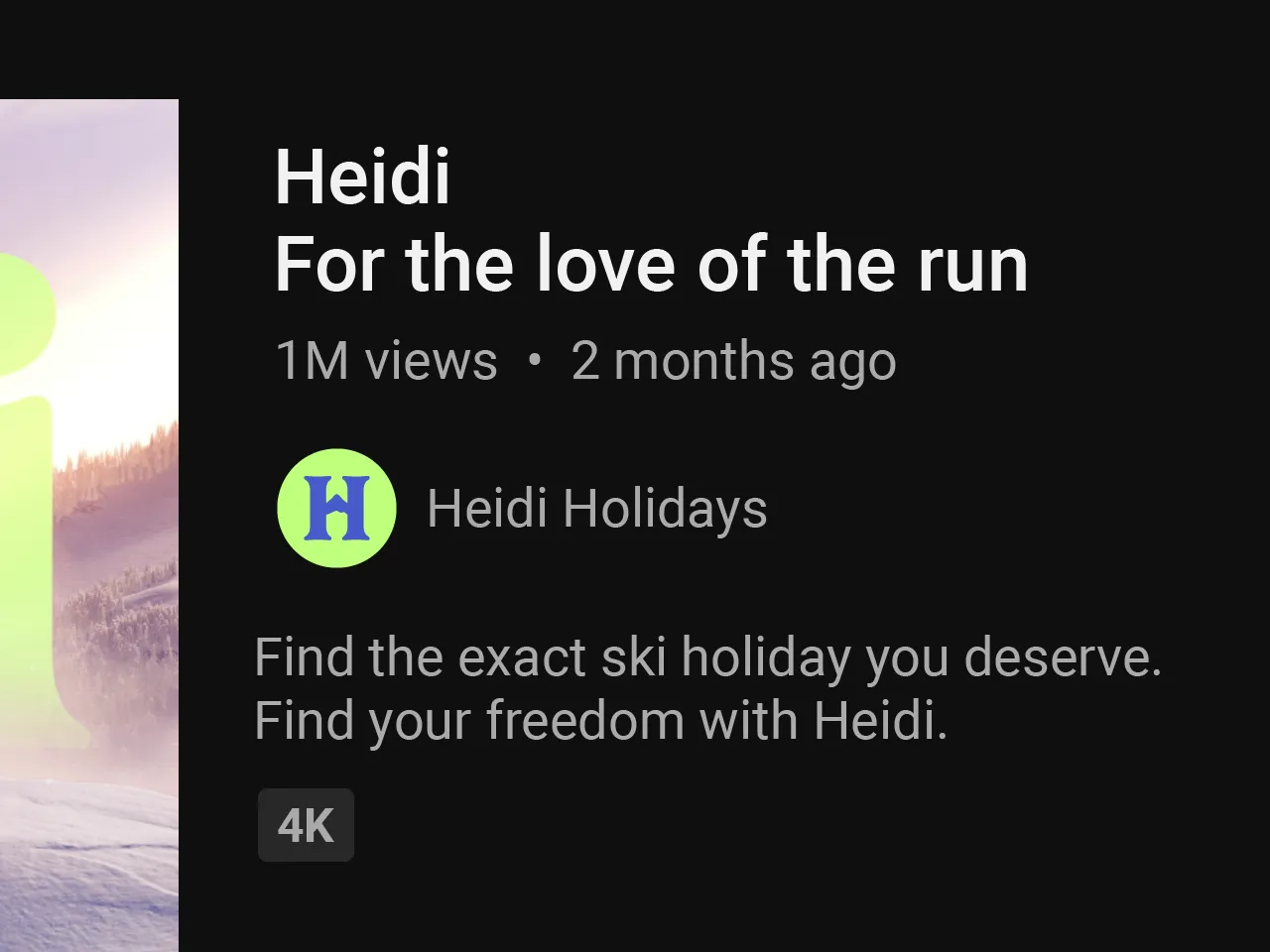 Example of work for Heidi Peak Season Campaign
