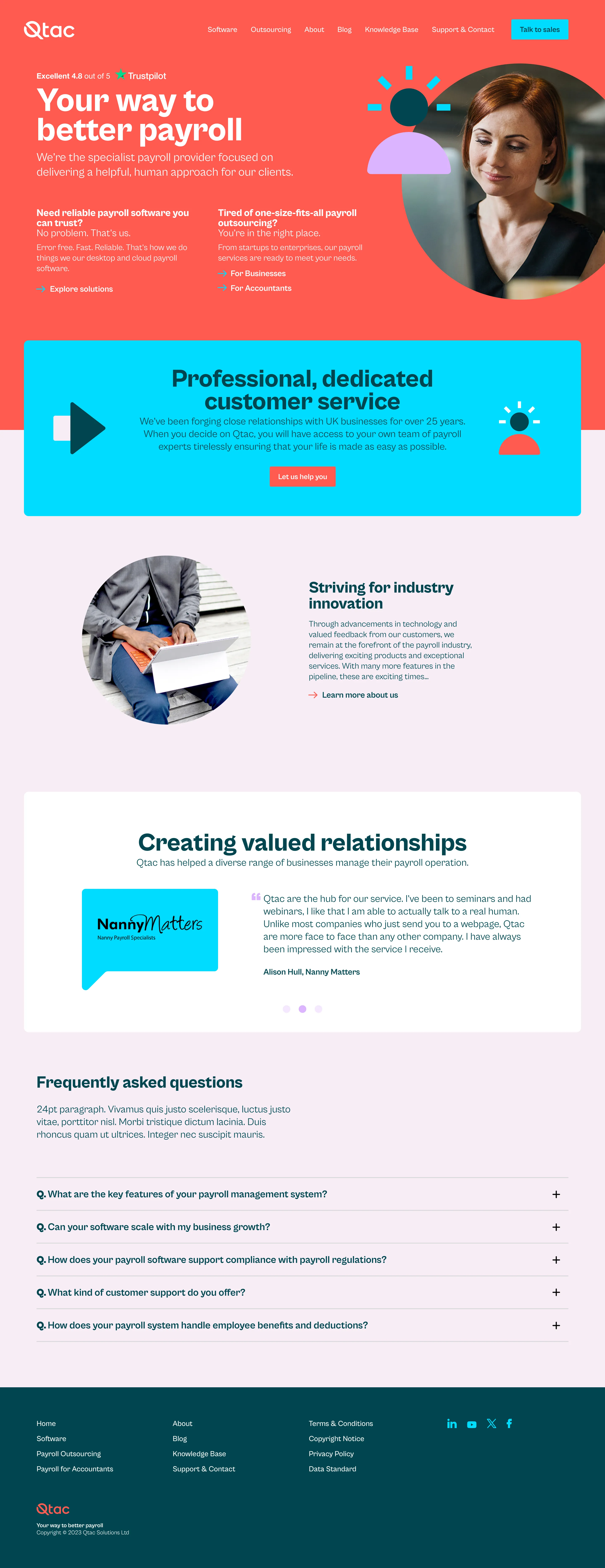 Example of work for Qtac Payroll