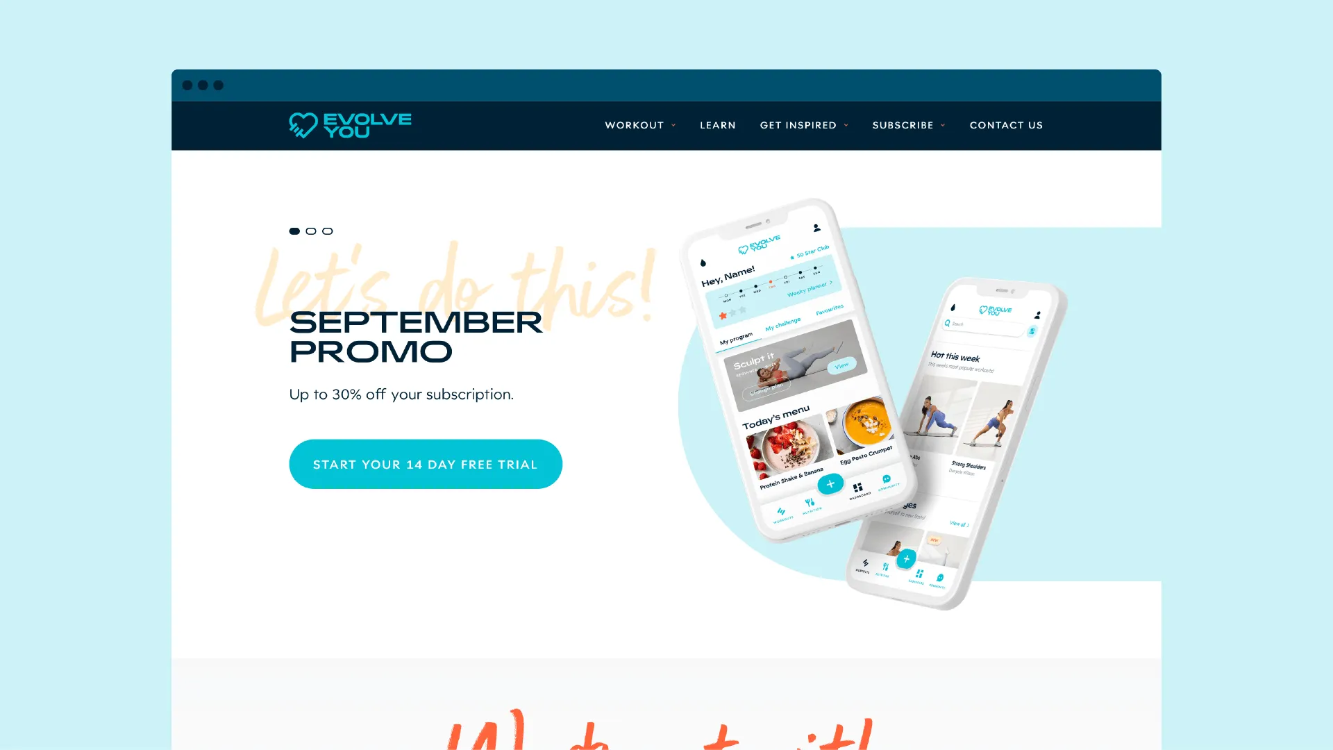 Example of work for EvolveYou