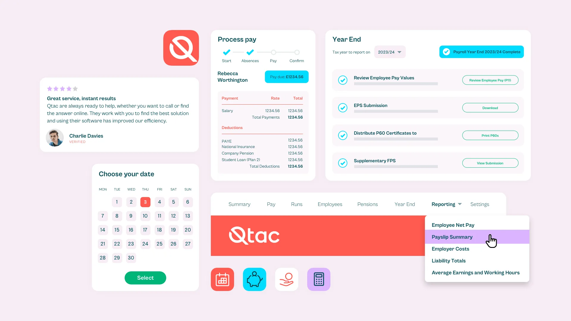 Example of work for Qtac Payroll