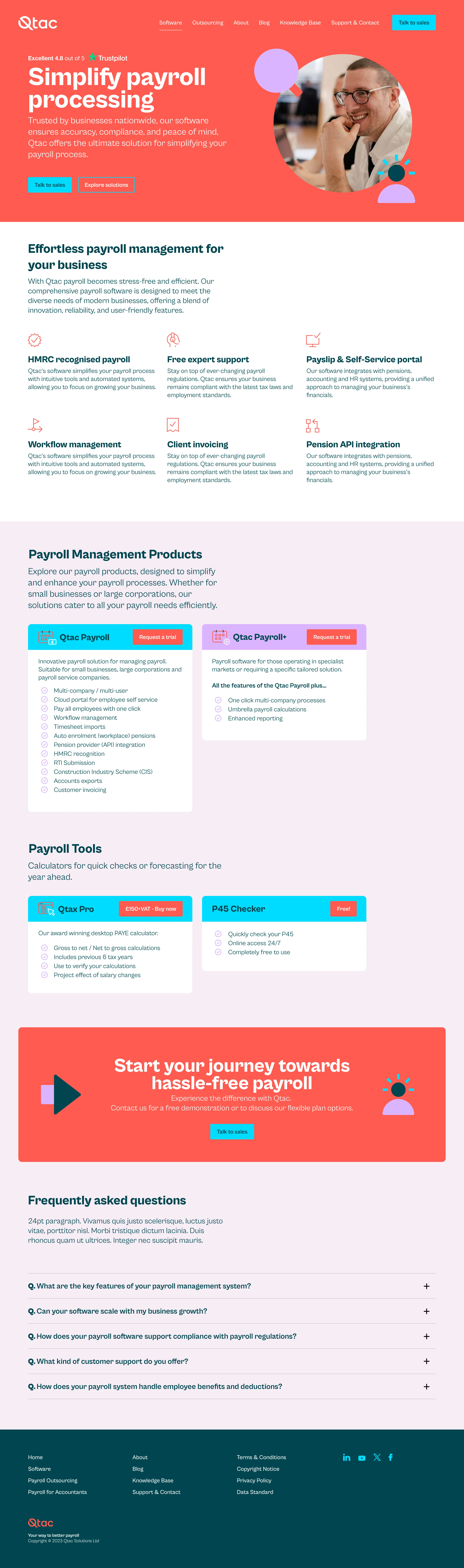 Example of work for Qtac Payroll